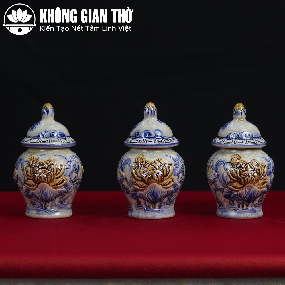 Bộ 3 hũ chóe thờ