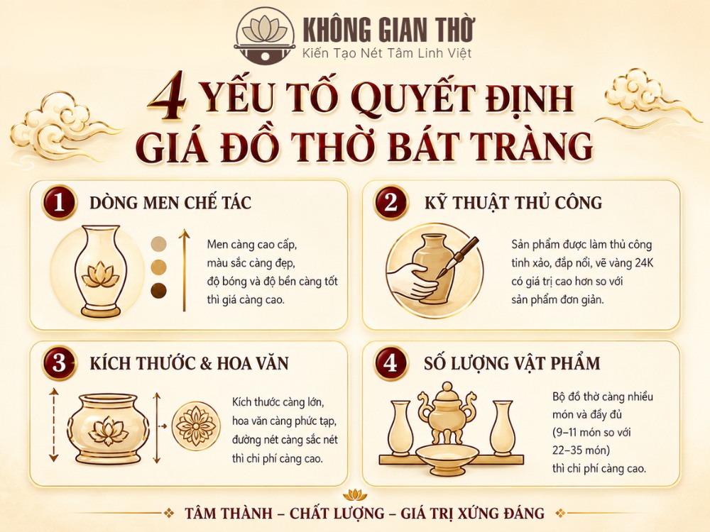 4 yếu tố quyết định giá đồ thờ Bát Tràng