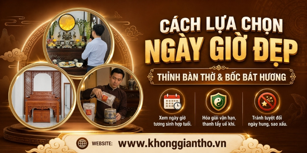 Cách chọn ngày giờ đẹp thỉnh bàn thờ, bốc bát hương