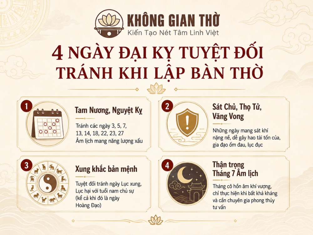 4 ngày đại kỵ cần chú ý khi lập bàn thờ