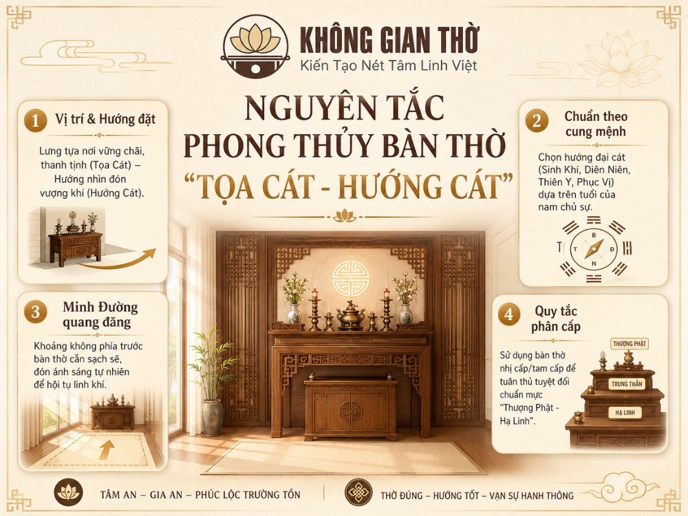 4 nguyên tắc đặt phong thủy bàn thờ