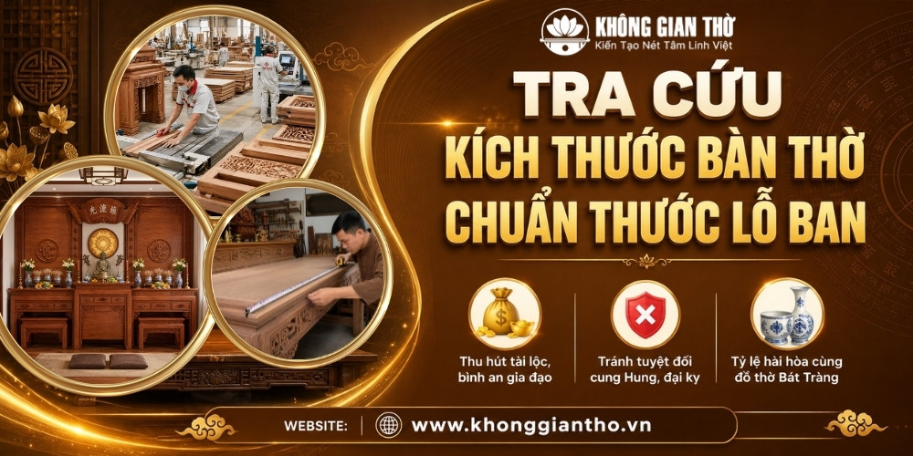 Kích thước bàn thờ chuẩn lỗ ban