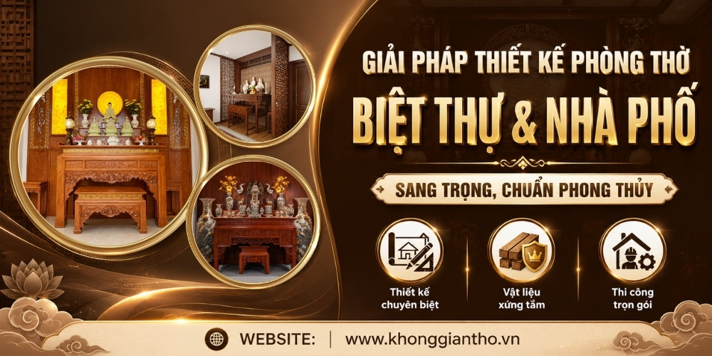 Thiết kế phòng thờ sang trọng cho biệt thự, nhà phố
