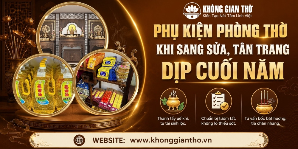 Phụ kiện phòng thờ cần thiết khi tân trang năm mới