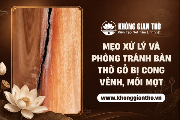 Mẹo xử lý và phòng tránh bàn thờ gỗ bị cong vênh, mối mọt
