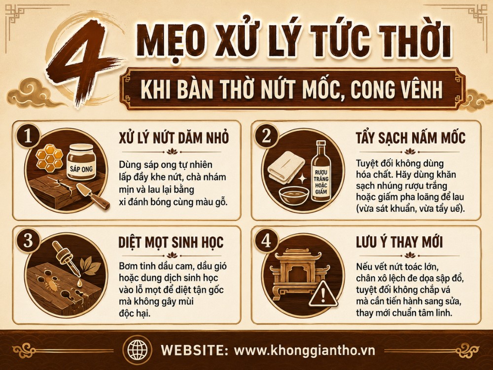 Mẹo xử lý bàn thờ xuống cấp