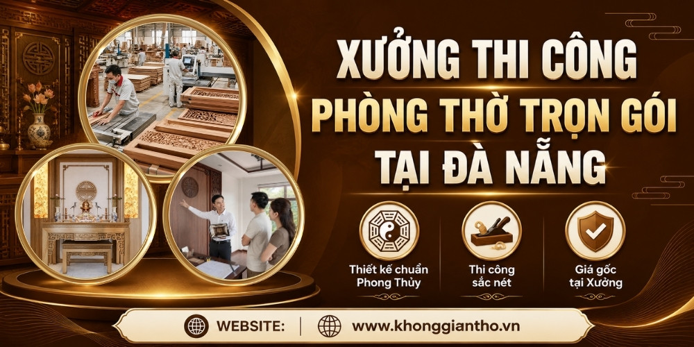 Xưởng thiết kế và thi công phòng thờ trọn gói tại Đà Nẵng